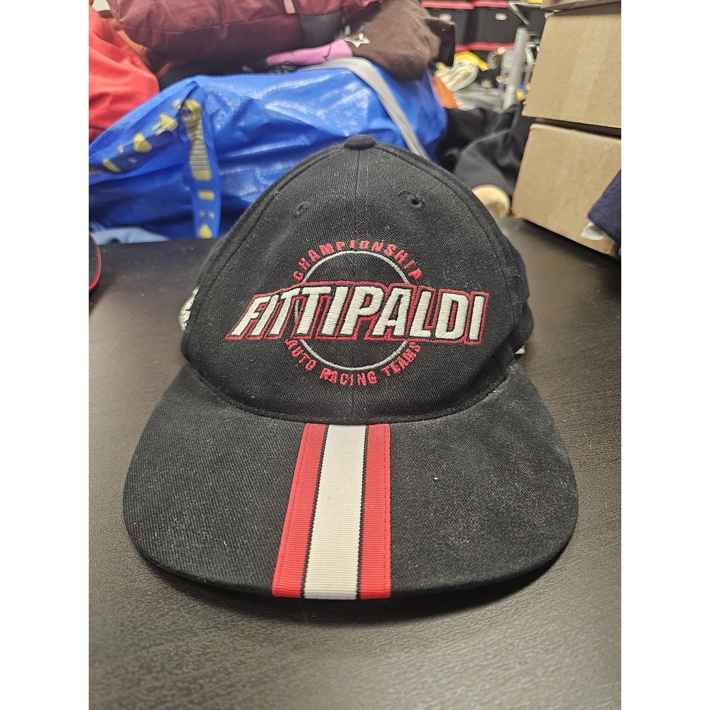 Vintage Fittipaldi Auto‎ Racing Team Hat Cap Strap Back Mens One Size Black CART